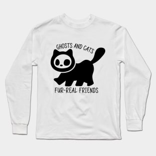 Ghost and cats : fur-real friends Long Sleeve T-Shirt